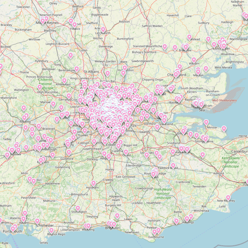 Map of UK Homes
