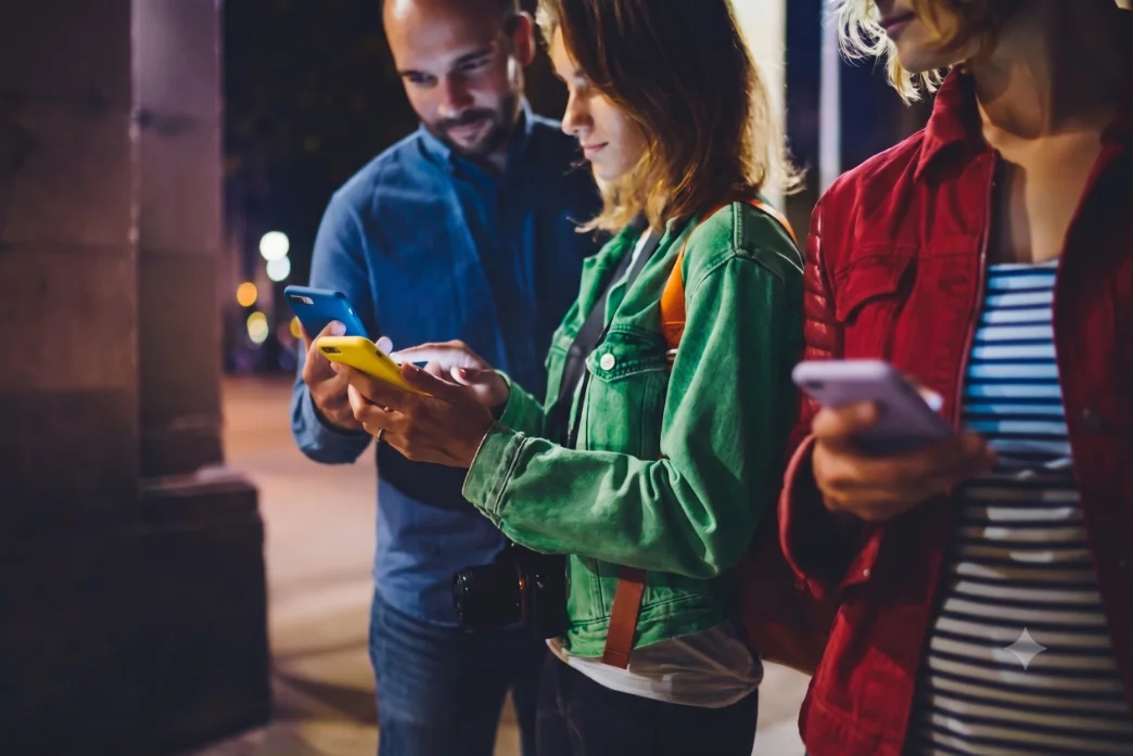 Renters checking their phone